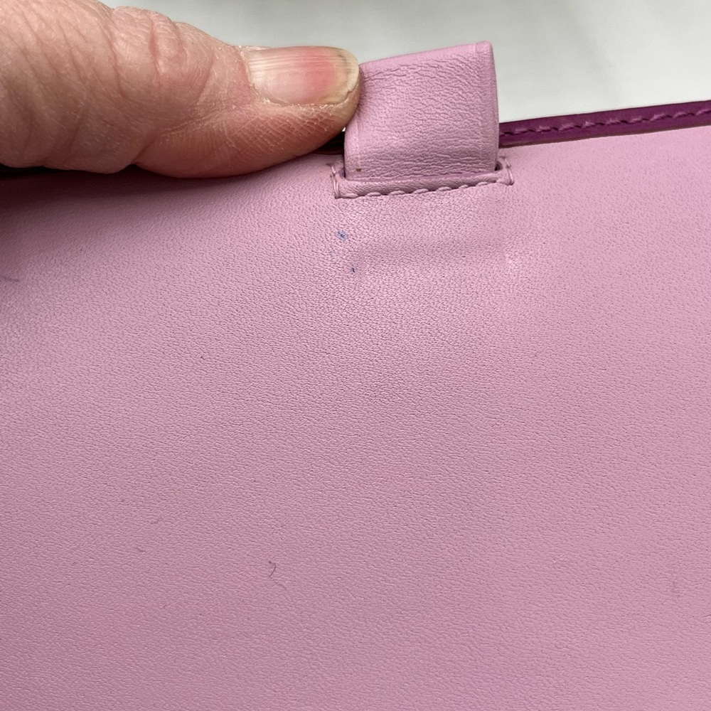 Coach RARE signature checkbook cover case holder khaki Purple Lavender. - Picture 5 of 13